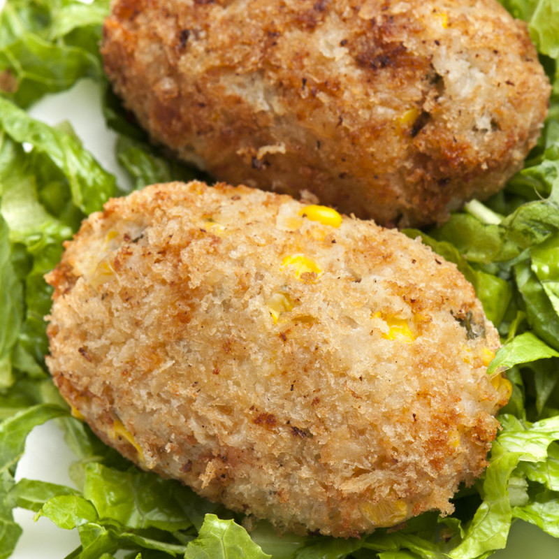 Croquetas de maíz y zanahoria. Receta al horno o en la sartén