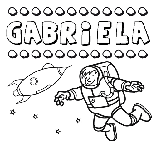Dibujo del nombre Gabriela para colorear, pintar e imprimir