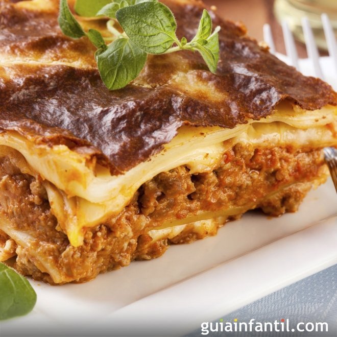 Receta de lasaña tradicional italiana para niños
