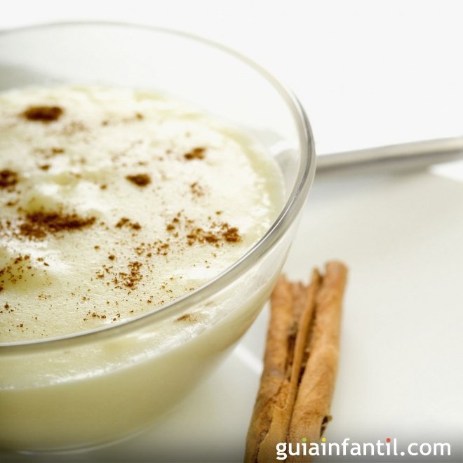Arroz con leche de soja, postre sano para niños